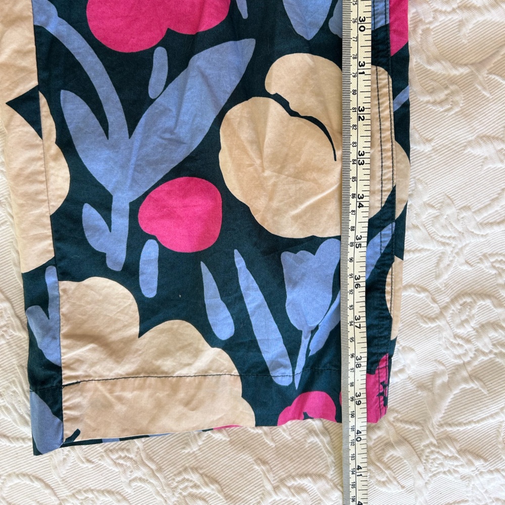 Marimekko Blue Beige Pink Floral Patterned Pants XS - Picture 9 of 11